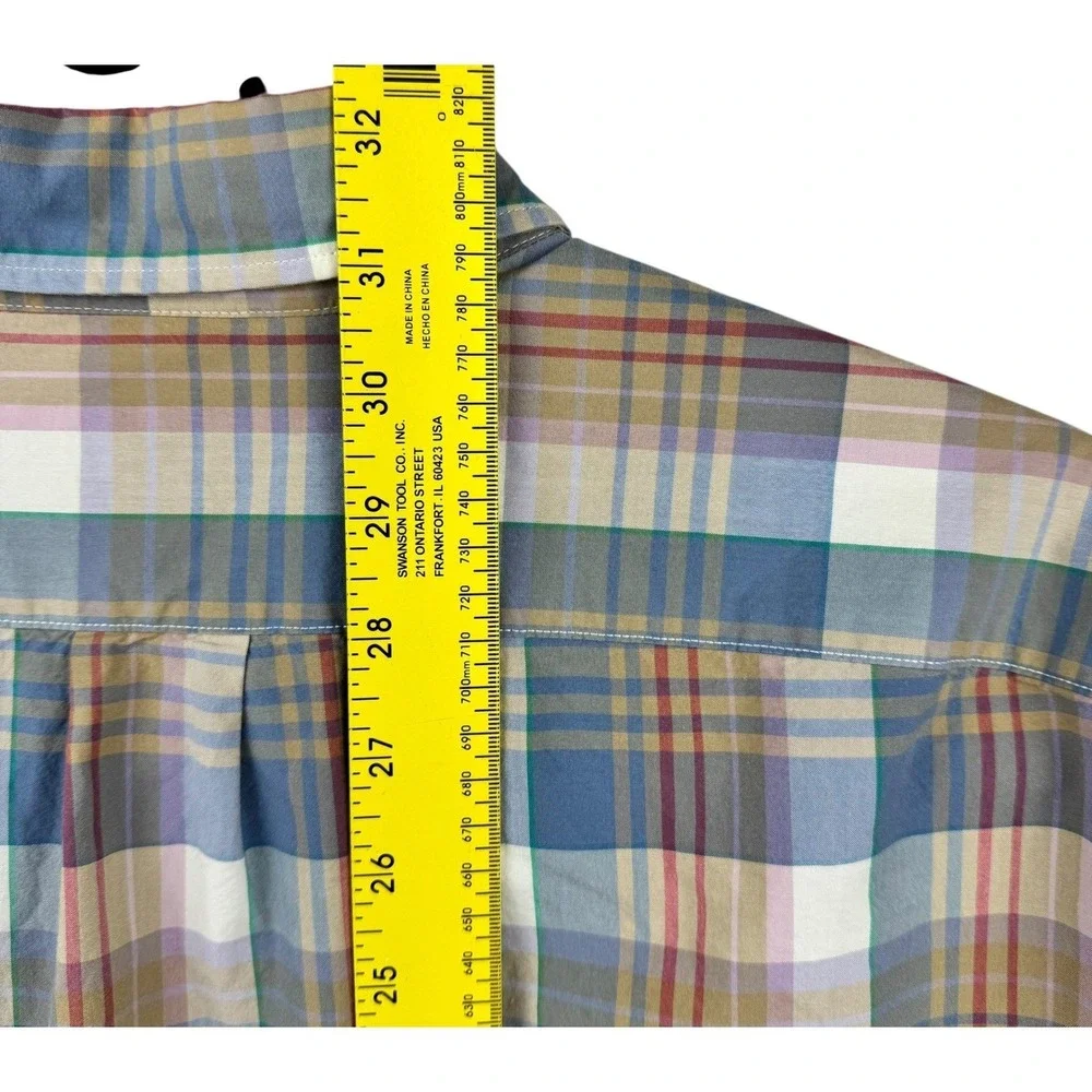 J Crew Shirt Men's XL Slim Fit Plaid Long Sleeve Button‎ Down 100% Cotton